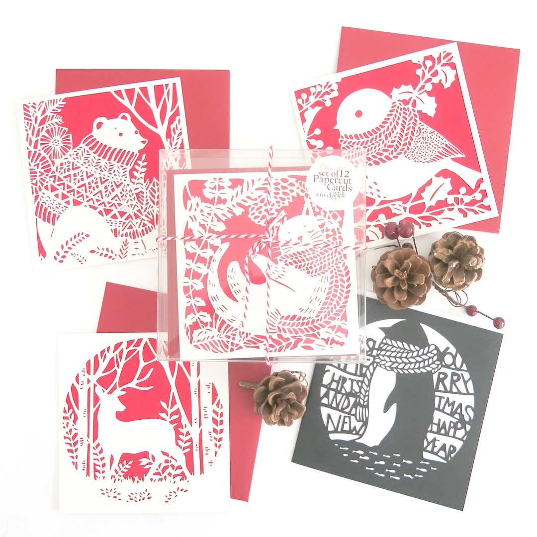 12 Christmas Card Set Christmas Card Pack Bulk Christmas - Etsy UK