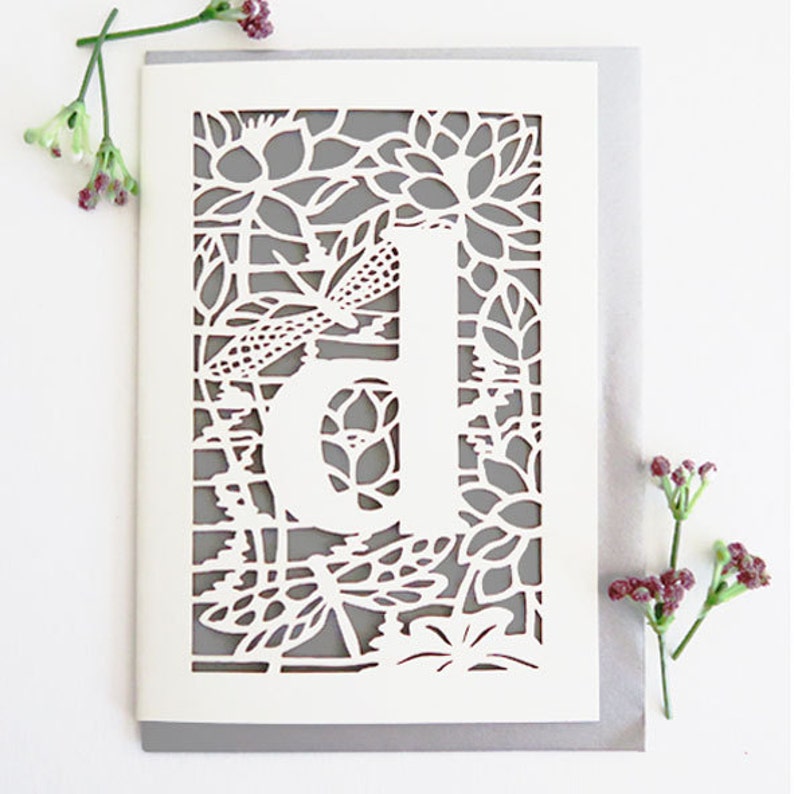 AD Letter Card Personalized Letter Card Alphabet Letter Etsy UK