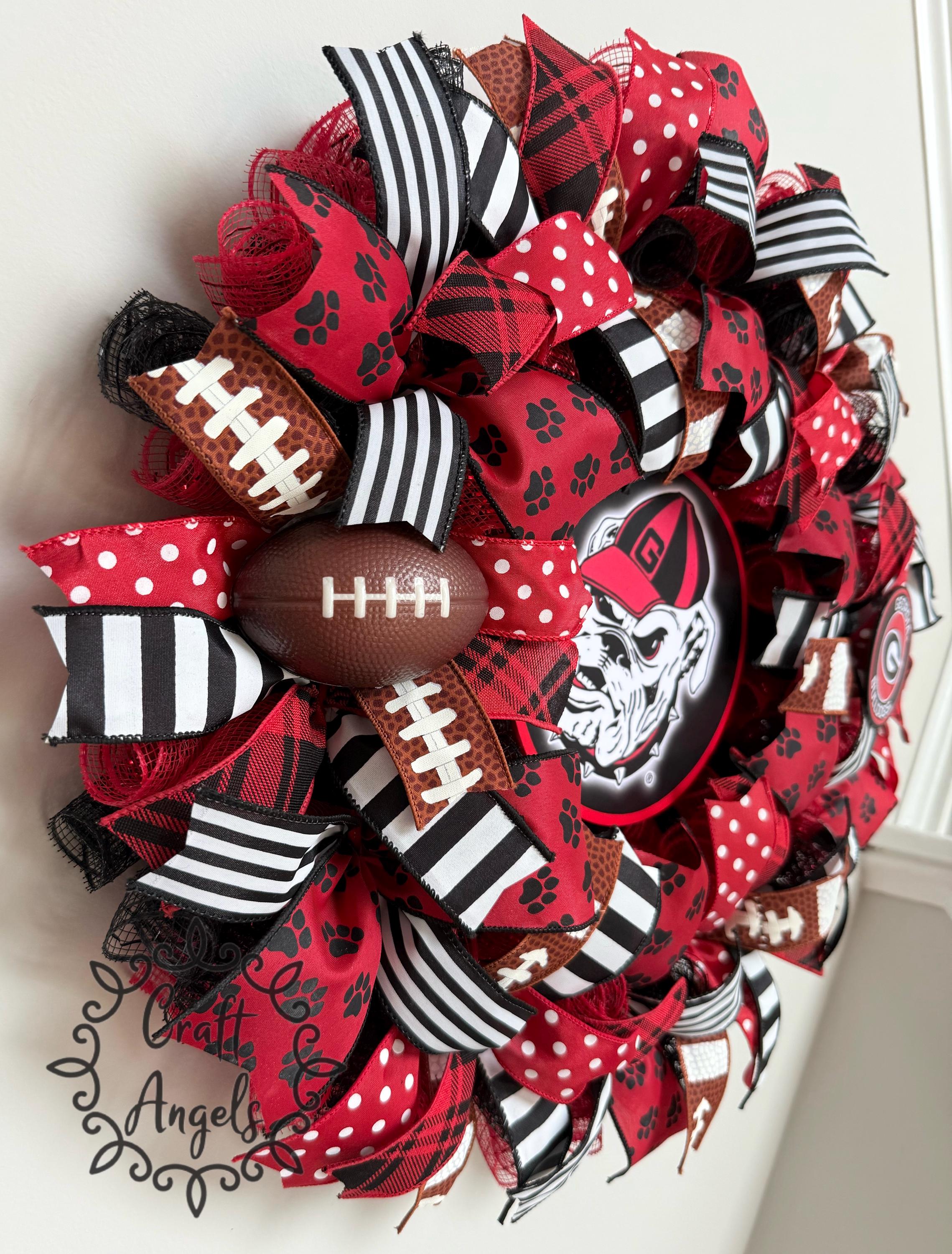 Bulldogs Wreath, Football Wreath, UGA Wreath, Georgia Bulldogs Wreath