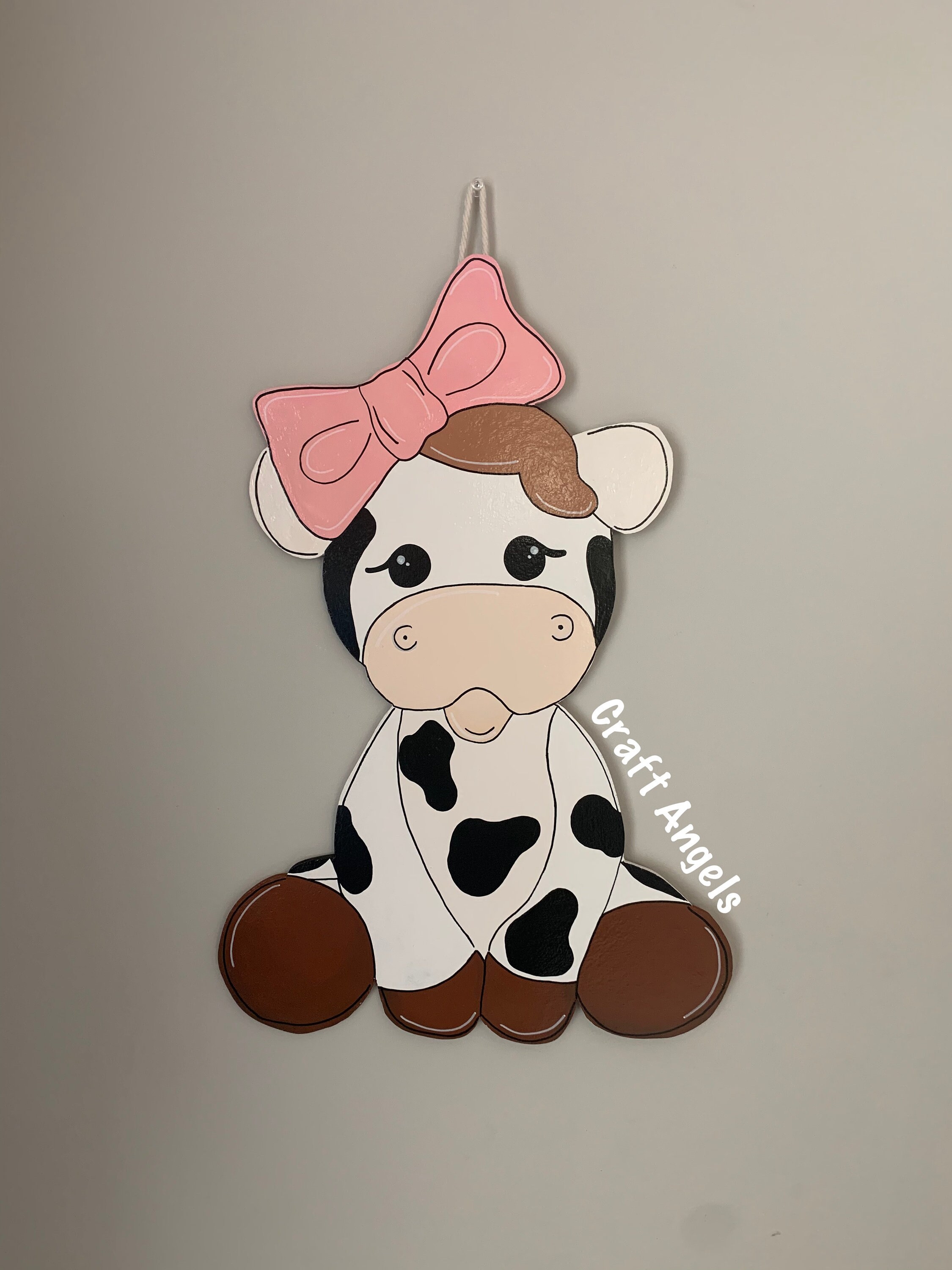 Cow Door Hanger Hospital Door Hanger Nursery Decor Cow Etsy