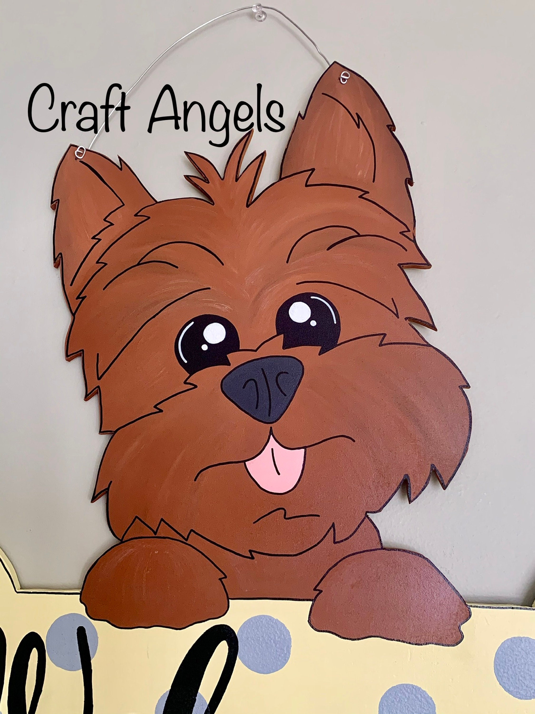 Yorkie door hanger dog door hanger front door decoration Etsy