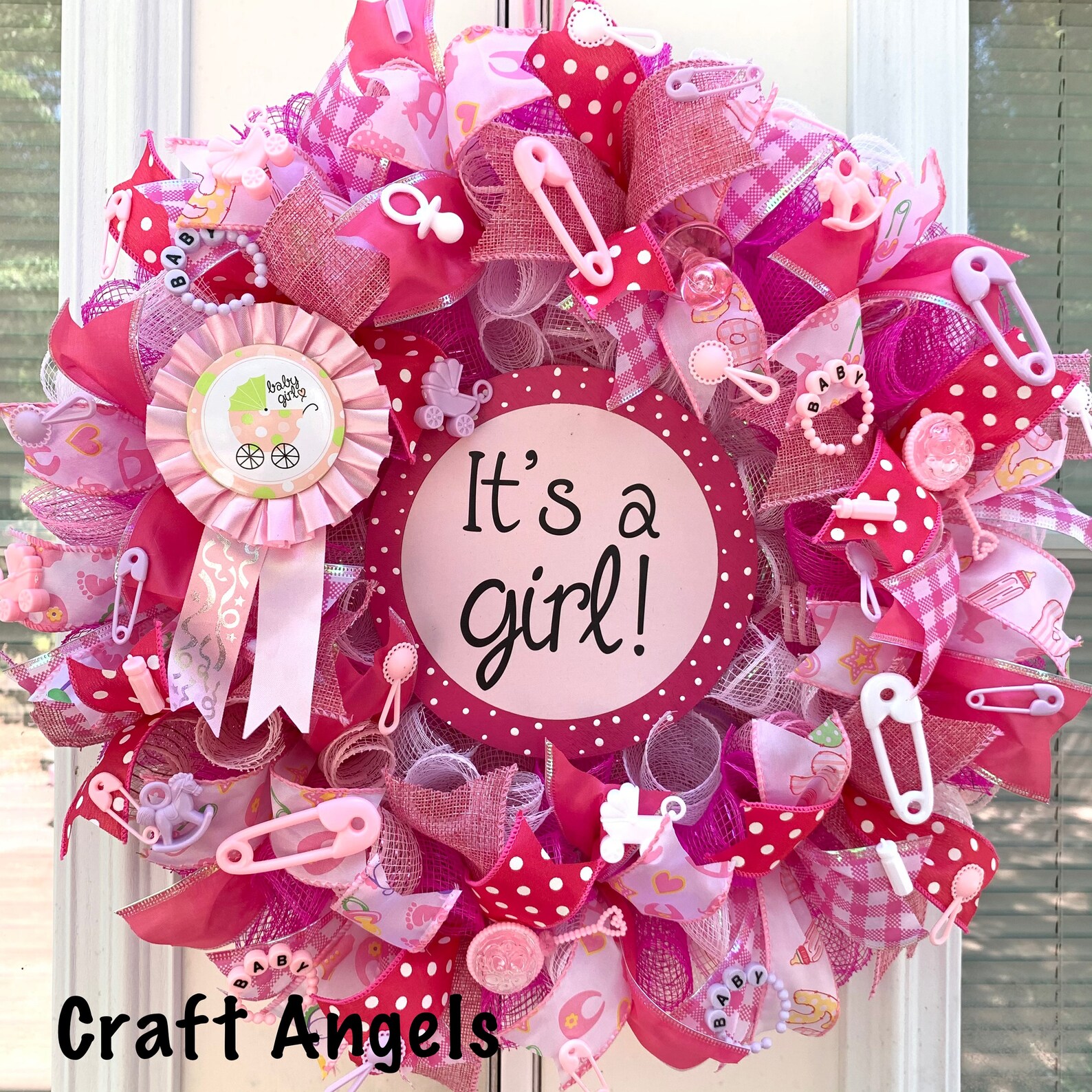 Its a girl wreath baby girl wreath pink decoration baby Etsy
