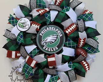 Eagles Wreath, Philadelphia Eagles Wreath, NFL Wreath, Deco Mesh Wreath, football wreath, Philadelphia Eagles deco, Mesh eagles Wreath