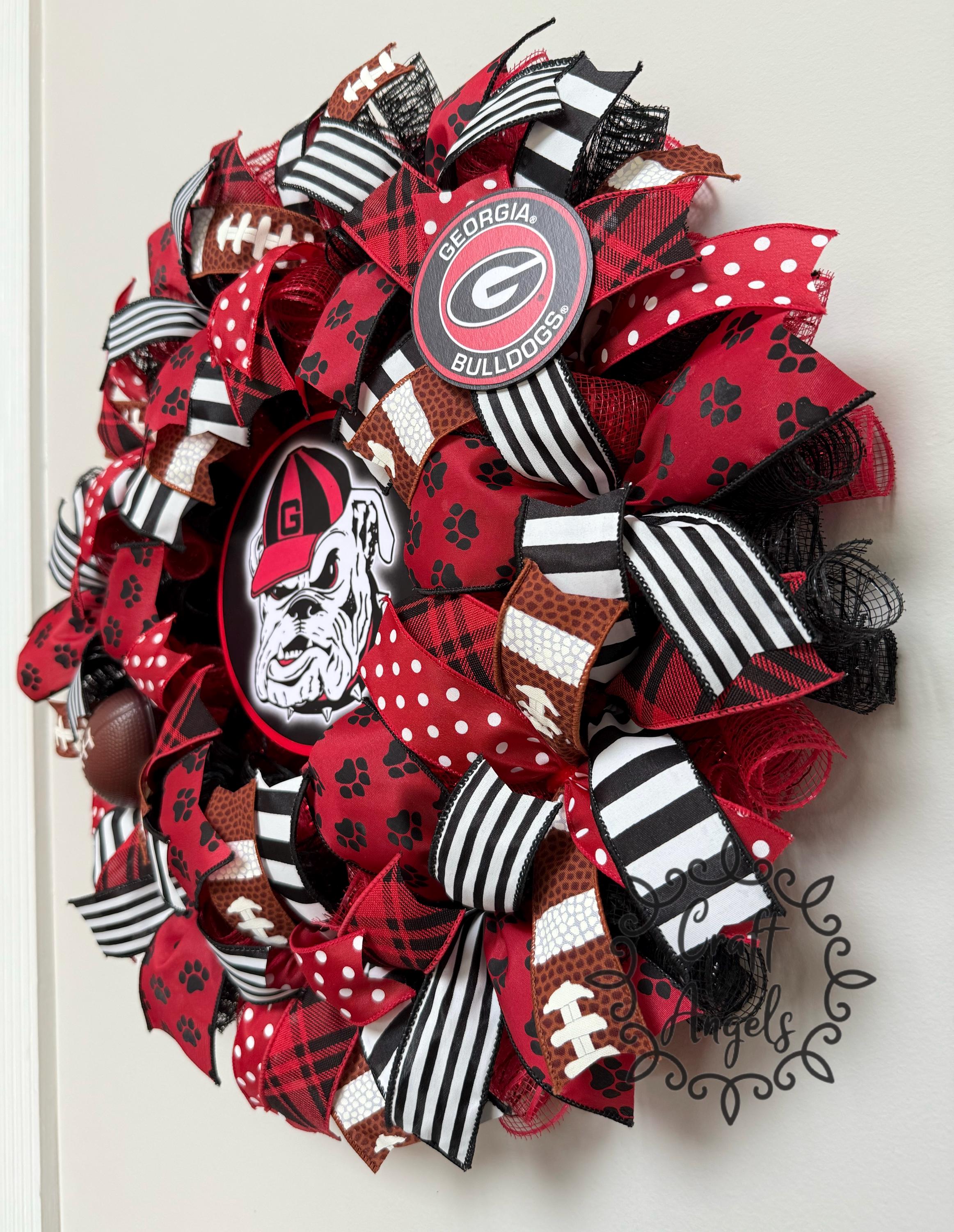Bulldogs Wreath, Football Wreath, UGA Wreath, Georgia Bulldogs Wreath