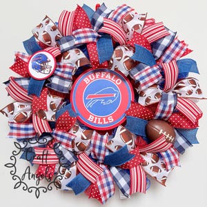 Buffalo bills, Buffalo bills wreath, football wreath, Buffalo bills decorations, Buffalo bills decor, sports wreath, Buffalo bills gift