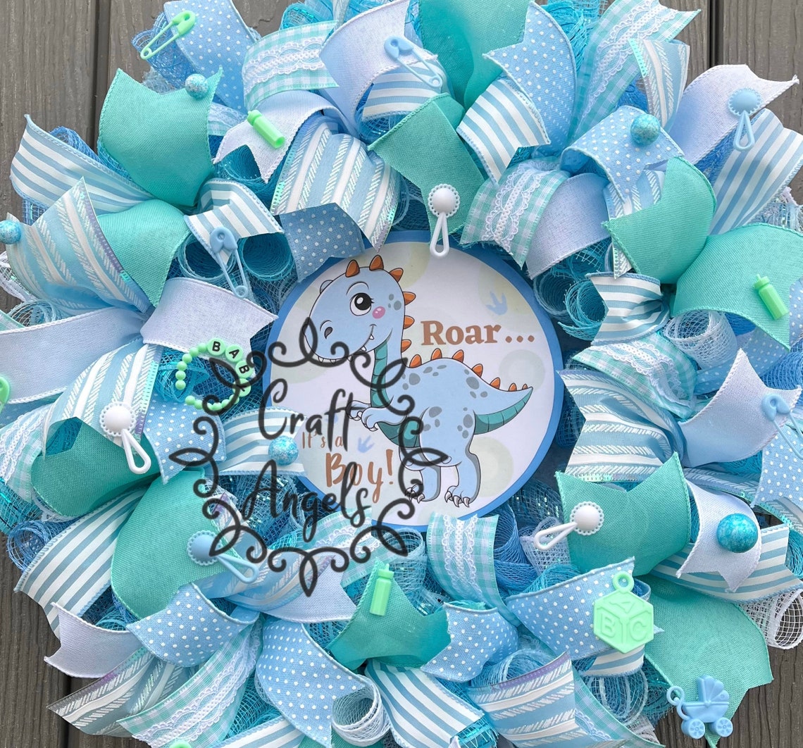 Baby Boy Wreath Its a Boy Wreath Baby Shower Nursery Etsy
