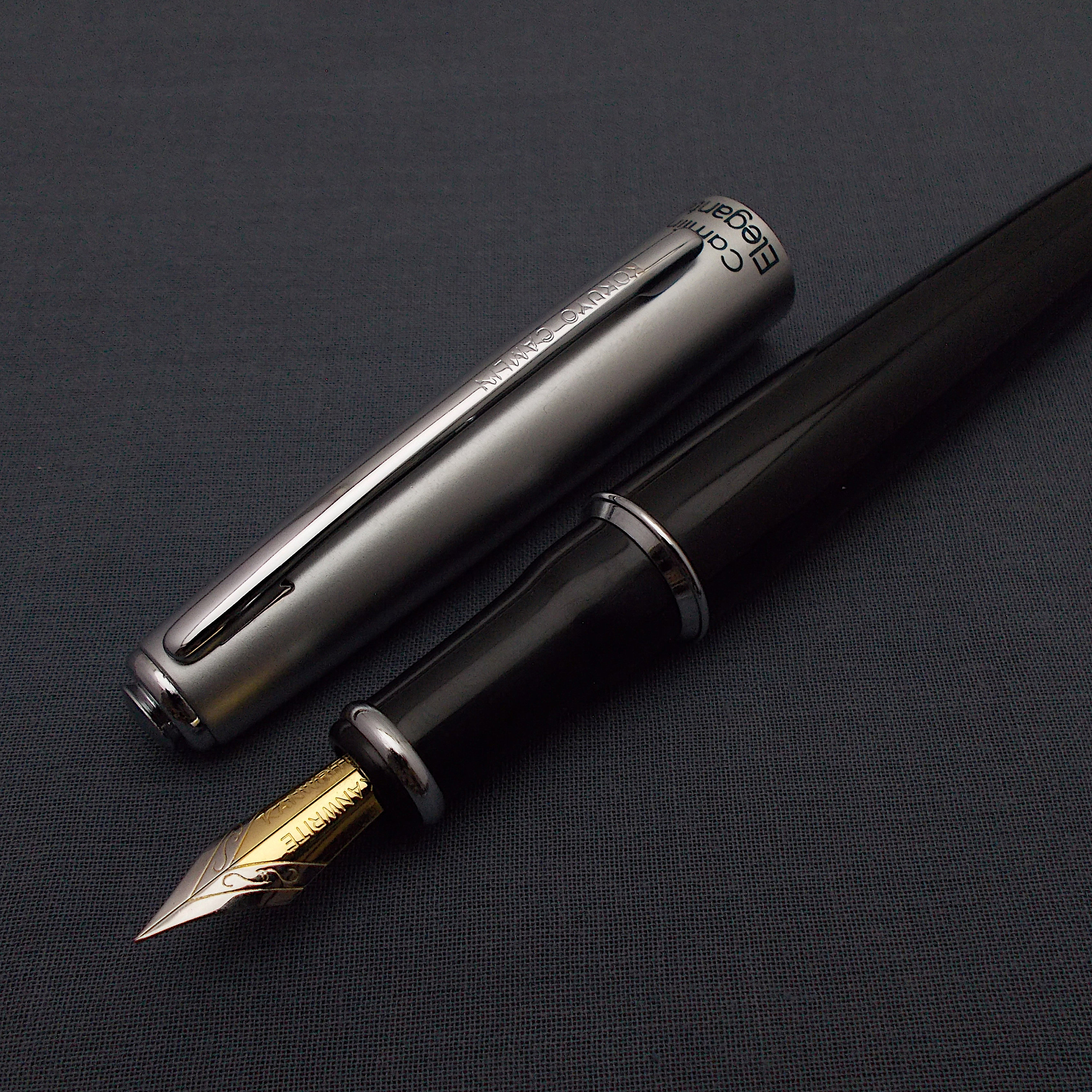 Camlin Elegante Fountain Pen – Füllfederhalter Mit Vergoldeter Feder | Schwarz/Blau/Rot