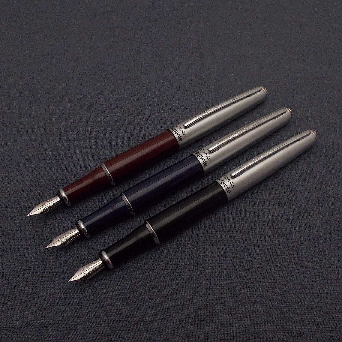Camlin Elegante Fountain Pen with Kanwrite Flex Nib Black Etsy