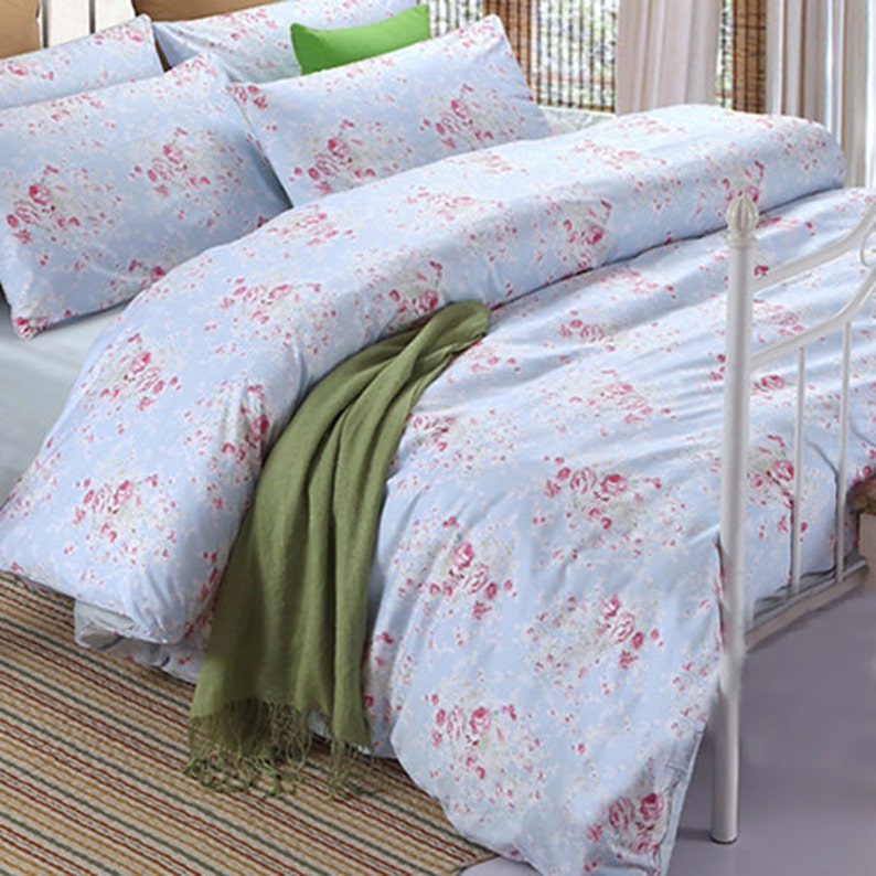 Blue Rose Cottage French Shabby Egyption Cotton Duvet Cover