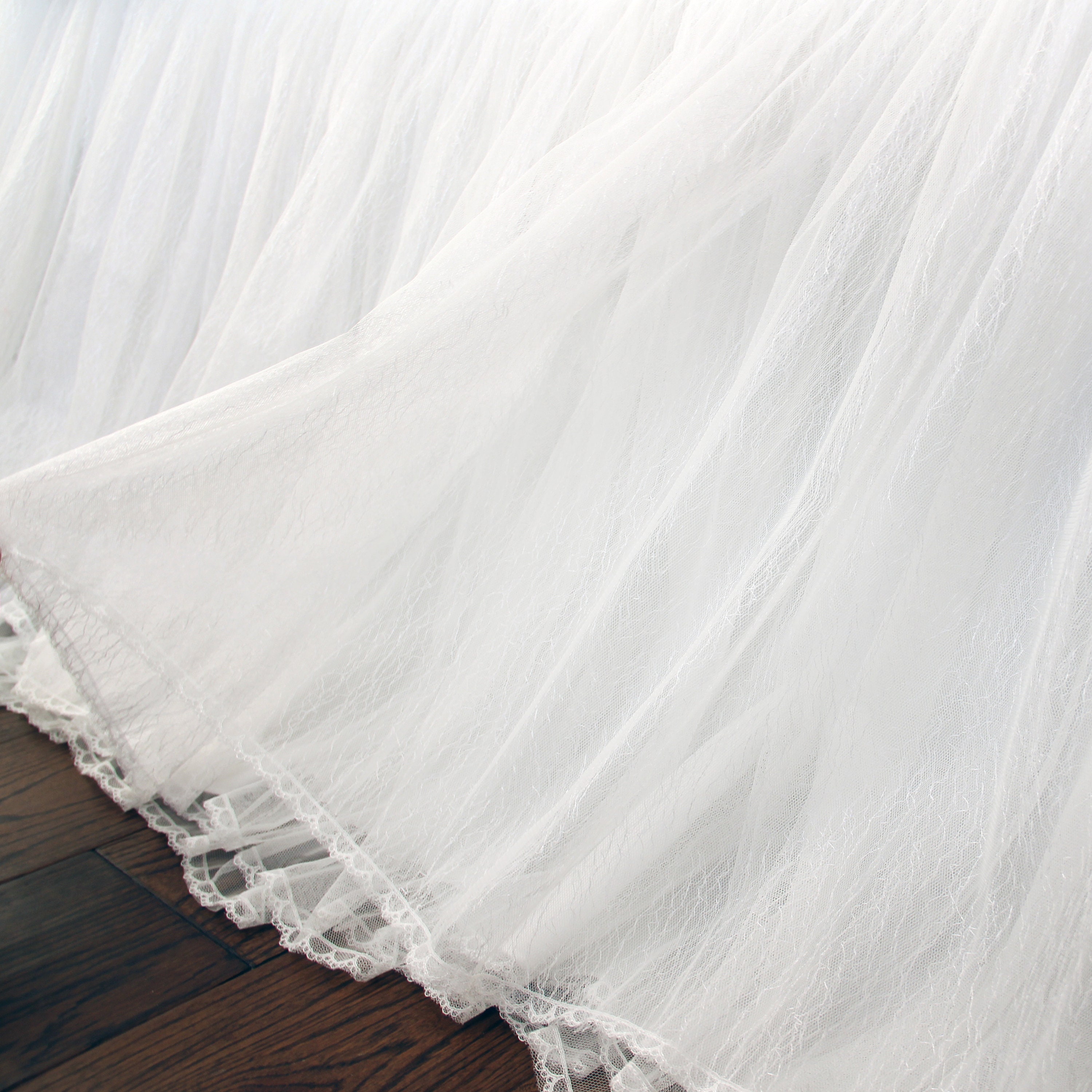 Luxury Shining Sheer Bed Skirt Split Corners Dust Ruffle | Etsy