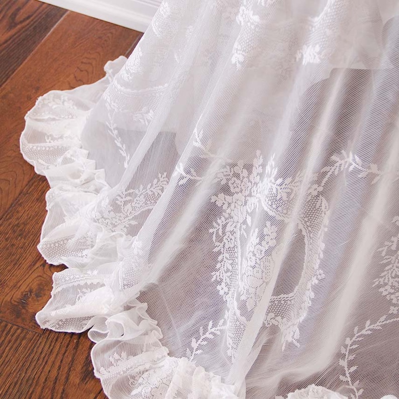 Lace Tablecloth Overlay Lace Overlay Ruffle Shabby Etsy