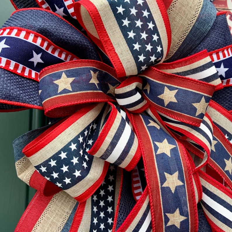 Patriotic Rag Wreath Fabric Rag Wreath Patriotic Wreath Patriotic Fabric Rag Wreath