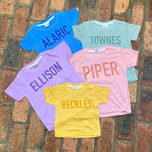 Monochrome name tee, Kid Shirt with name, matching sibling shirt, Mama and mini shirts, Gender reveal announcement shirt, Custom Kids Shirt