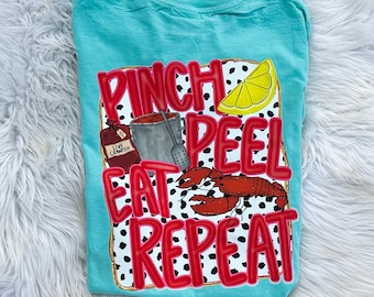 Preppy Langusten Koch Shirt für Mädchen, Pinch, Schälen, Essen, Rapport T-Shirt, Langusten Saison Shirt, lustiges Shirt für Louisiana Frauen, helles Sommer T-Shirt