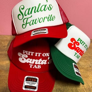 SANTA I WANT A COWBOY Green Trucker Hat with Embroidered Text Santa, I Want A Cowboy Embroidered Hat - Etsy main image 4