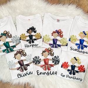 Custom Cheer shirt for girls, personalized football shirt for toddlers, cheerleader shirt, team spirit tee, game day, gift for cheerleader
