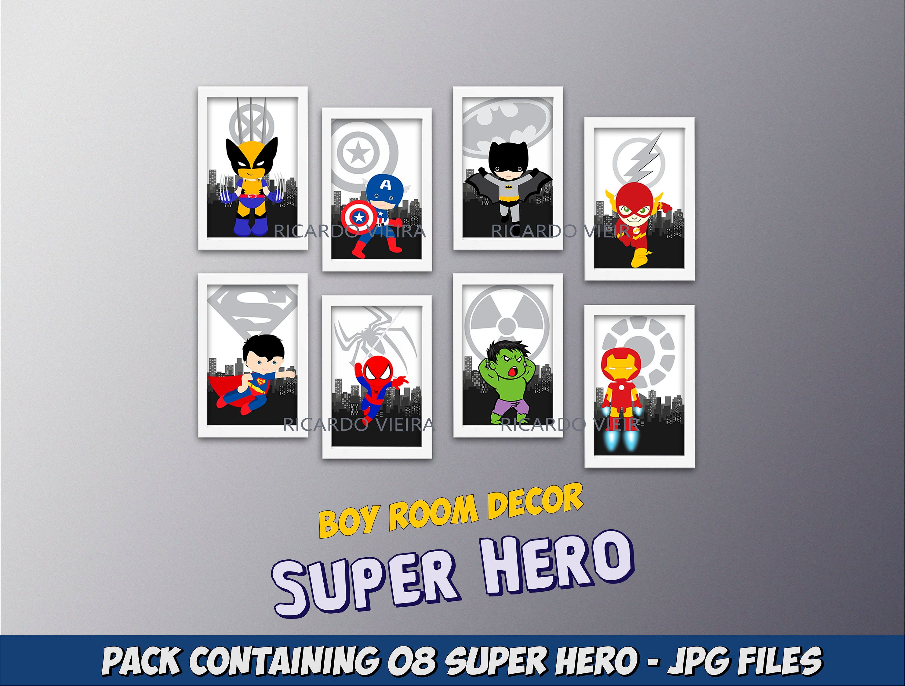 Toddler Bedroom Superhero Boys Room Superhero Nursery Decor Printable Heroes Baby Clipart Printable Art Heroes Boy Room Decor 8hero