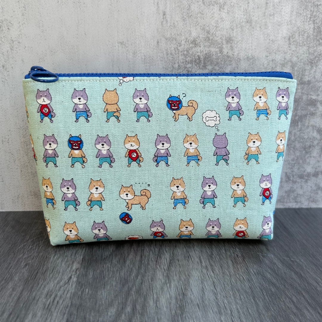 Shiba Inu Dogs Makeup Bag Handmade Japanese Kawaii Dog Fabric Zipper ...