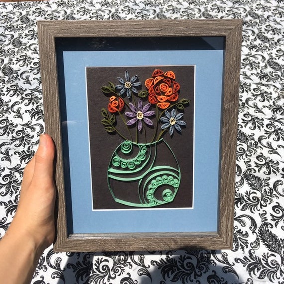 Paper Quilling Flower Vase Etsy