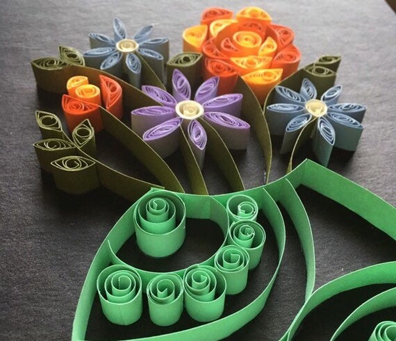 Paper Quilling Flower Vase Etsy