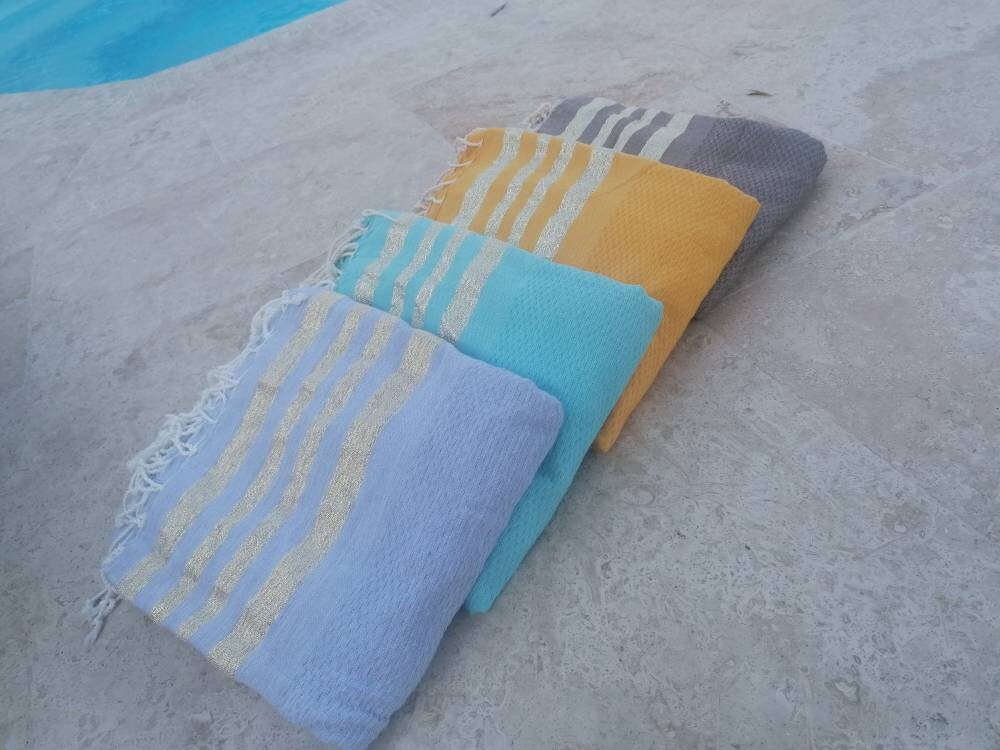 Fouta Nid d'abeille Lurex 2M/2M