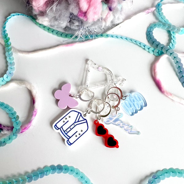 Taylor Swift Inspired Stitch Marker Set Swiftie charms for knitting charms knitting notions crochet markers crochet Stitch Markers