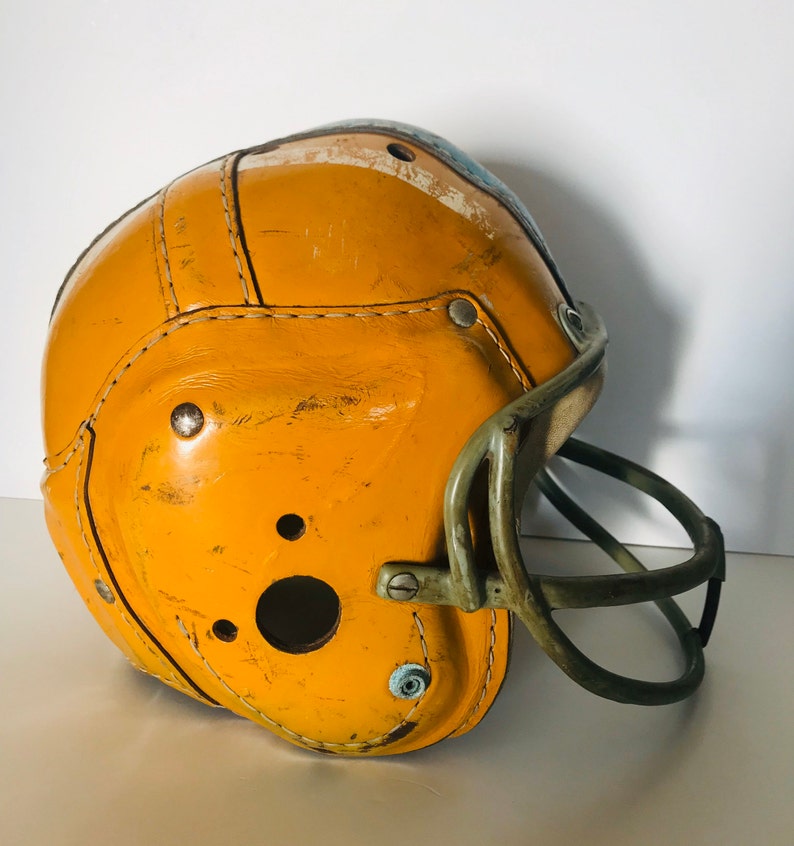 Vintage 1930s 40s MacGregor H612 Leather Football Helmet Etsy
