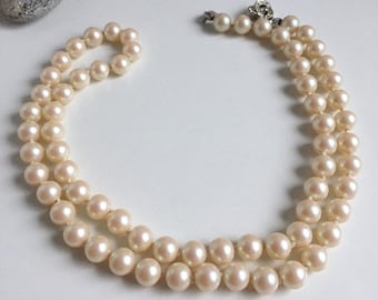 Vintage Pearl Chain III- zarte 70-60er Jahre Kette mit Kunstperlen, Vintage Jewelry, Hochzeitsperlen, Brautschmuck, pearls