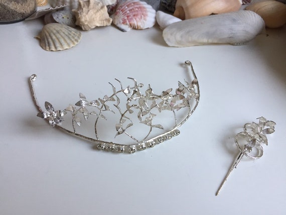 Silver Wedding Tiara III - Vintage Myrtle Silver … - image 8