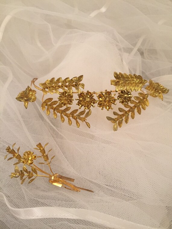 Vintage wedding jewelry - golden wedding, myrtle w