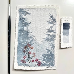 Clingman's Dome Smoky Mountains 4x6 dipinto ad acquerello originale