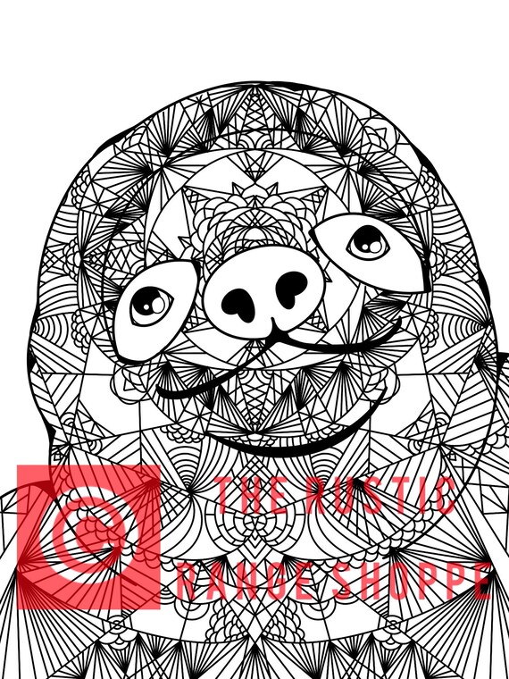 Sloth Mandala Coloring Page / Instant Download / Printable | Etsy