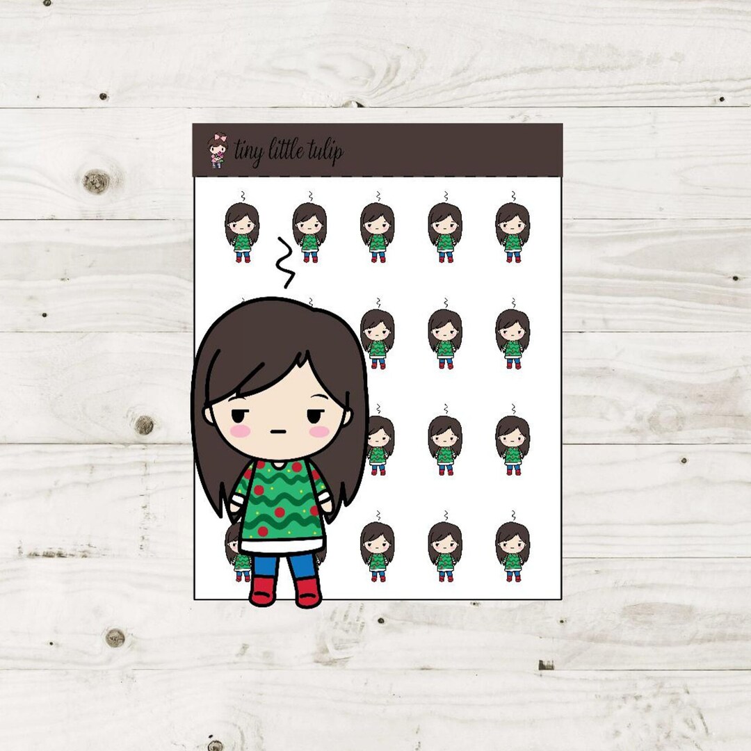 Planner Stickers Christmas Planner Girl Christmas Sweater - Etsy
