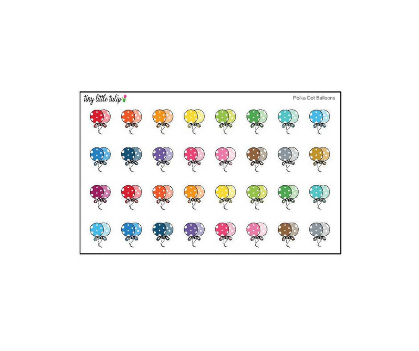 Planner Stickers Polka-dot Balloons | Etsy