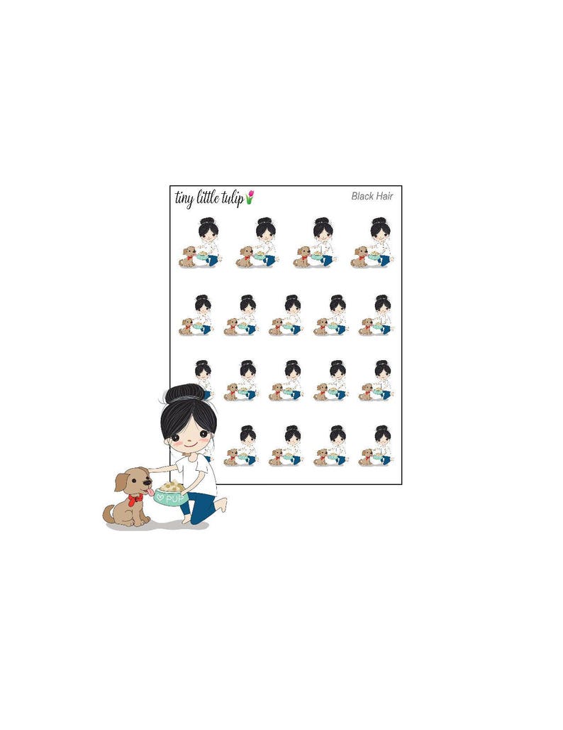 Planner Stickers Feed the Dog Planner Girl image 1