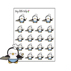 Planner Stickers Penguin Baking