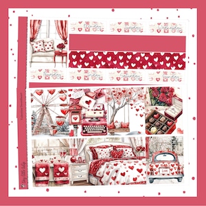 Kit d'agenda hebdomadaire vertical standard Sweetheart pour la Saint-Valentin