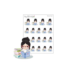 Planner Stickers Planner Girl Reading Stickers