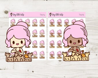 Trixie-Sand Castle-Beach-Planner Stickers-Planner Girl-Functional Stickers-Deco Stickers-T057