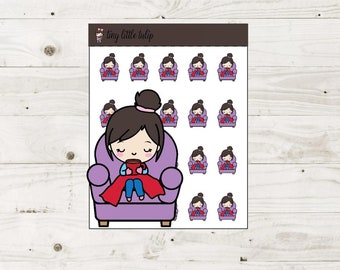 Planner Stickers Christmas Planner Girl Blanket and Coffee