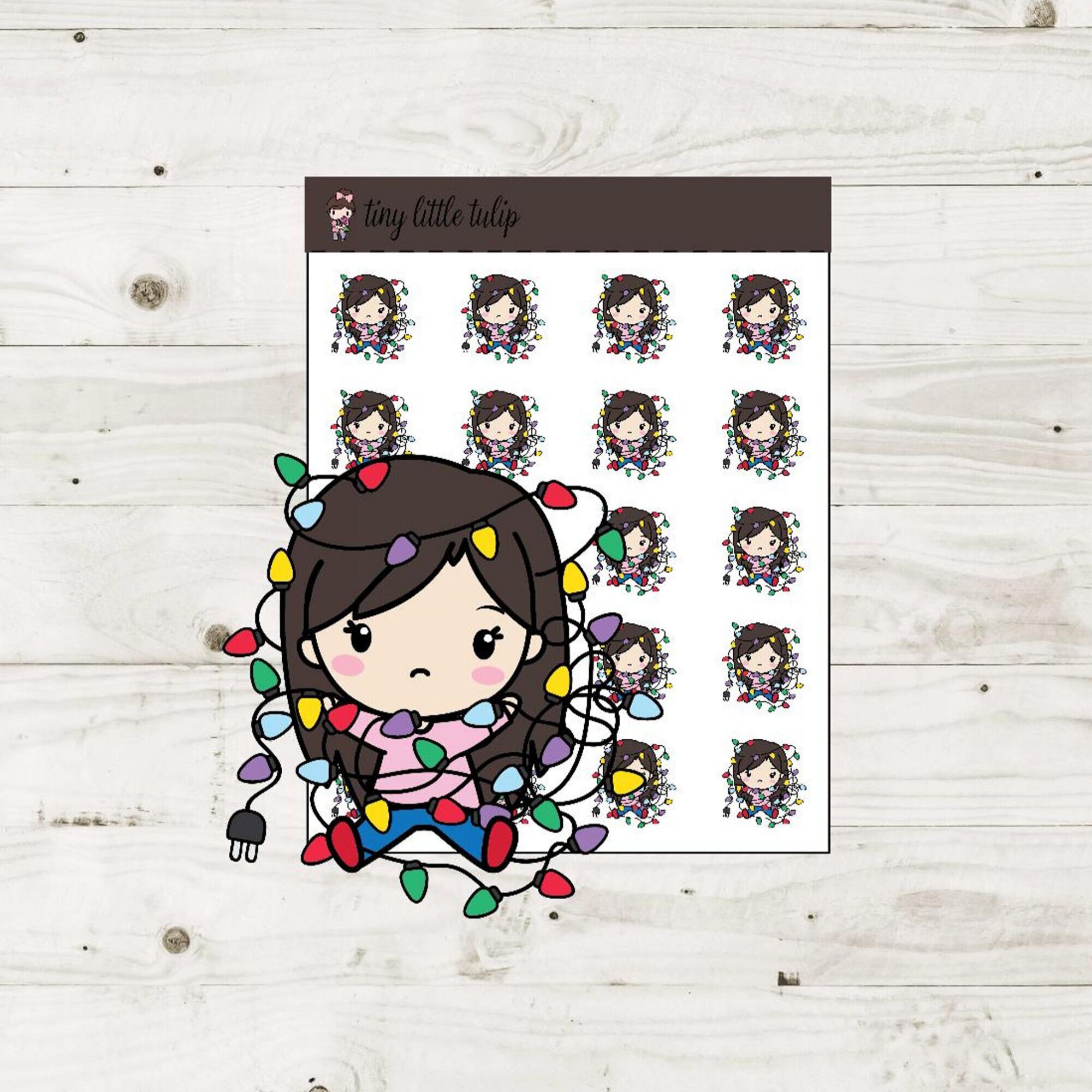 Planner Stickers Christmas Planner Girl Christmas Lights - Etsy
