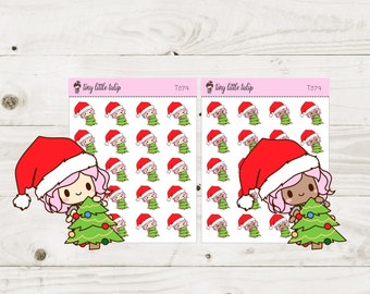 T079-Planner Stickers-Planner Girl-Functional Stickers-Deco Stickers-Trixie Christmas Tree