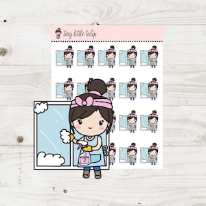 Planner Stickers Planner Girl Wash Windows