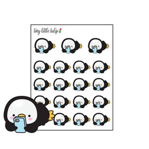 Planner Stickers Penguin Cellphone