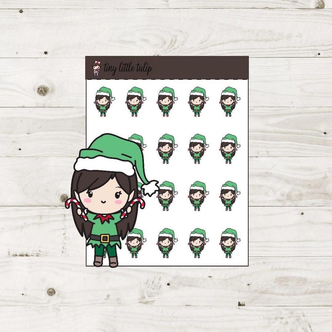 Planner Stickers Christmas Planner Girl Santa Hat - Etsy