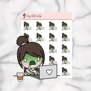 Planner Stickers Planner Girl Work Zombie Mode