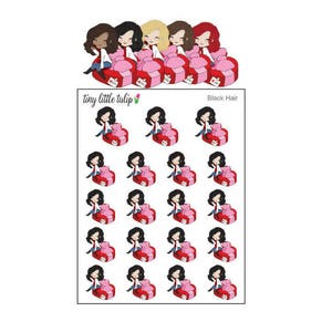 Planner Stickers Valentine Planner Girl on a Box of Chocolates