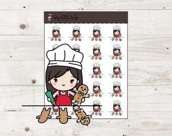 Planner Stickers Christmas Planner Girl Bake Cookies