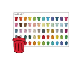 Planner Stickers Trash Cans