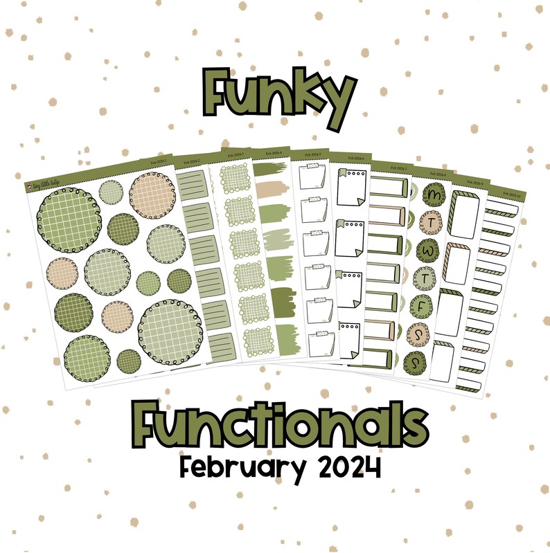 Funky Functionals Bundle-February 2024-Planner Stickers-Functional Stickers image 1